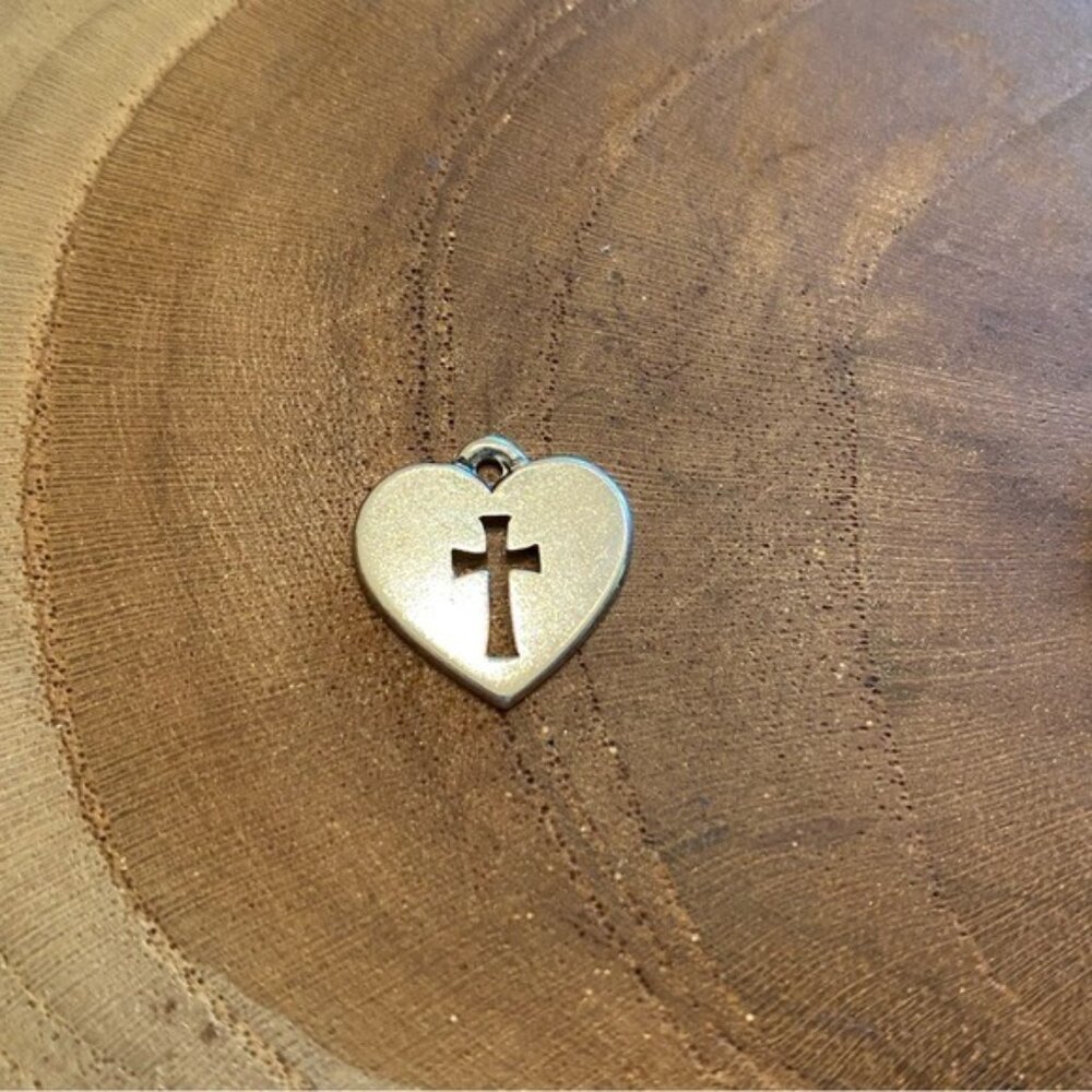 James Avery Crosslet Heart Charm, Sterling Silver
